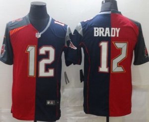Tampa Bay Buccaneers #12 Tom Brady Blue Red Limited Split Fashion Football Jersey