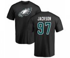 Philadelphia Eagles #97 Malik Jackson Black Name & Number Logo T-Shirt