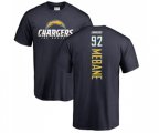 Los Angeles Chargers #92 Brandon Mebane Navy Blue Backer T-Shirt