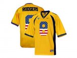 2016 US Flag Fashion Men's California Golden Bears Aaron Rodgers #8 College Football Jersey - Gold