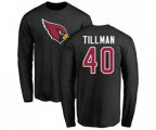 Arizona Cardinals #40 Pat Tillman Black Name & Number Logo Long Sleeve T-Shirt