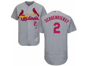 St. Louis Cardinals #2 Red Schoendienst Grey Flexbase Authentic Collection MLB Jersey