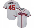 Atlanta Braves #45 Kevin Gausman Replica Grey Road Cool Base Baseball Jersey