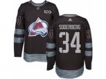 Colorado Avalanche #34 Carl Soderberg Authentic Black 1917-2017 100th Anniversary NHL Jersey