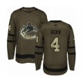 Vancouver Canucks #4 Jordie Benn Authentic Green Salute to Service Hockey Jersey