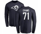 Los Angeles Rams #71 Bobby Evans Navy Blue Name & Number Logo Long Sleeve T-Shirt