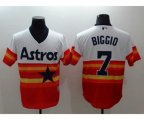 Houston Astros #7 Craig Biggio Majestic Orange Flexbase Authentic Cooperstown Player Jersey