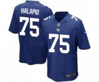 New York Giants #75 Jon Halapio Game Royal Blue Team Color Football Jersey