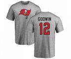 Tampa Bay Buccaneers #12 Chris Godwin Ash Name & Number Logo T-Shirt
