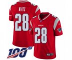 New England Patriots #28 James White Limited Red Inverted Legend 100th Season Football Jersey