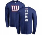 New York Giants #89 Mark Bavaro Royal Blue Backer Long Sleeve T-Shirt