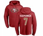 San Francisco 49ers #7 Colin Kaepernick Red Name & Number Logo Pullover Hoodie