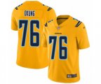 Los Angeles Chargers #76 Russell Okung Limited Gold Inverted Legend Football Jersey
