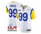 Los Angeles Rams #99 Aaron Donald White 2022 Super Bowl LVI Vapor Limited Stitched Jersey