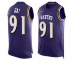 Baltimore Ravens #91 Shane Ray Elite Purple Player Name & Number Tank Top Football Jersey