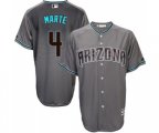 Arizona Diamondbacks #4 Ketel Marte Replica Gray Turquoise Cool Base Baseball Jersey
