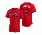 Atlanta Braves Dansby Swanson Nike Red Authentic 2020 Alternate Jersey