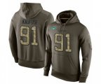 New York Jets #91 Bronson Kaufusi Green Salute To Service Pullover Hoodie