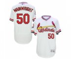 St. Louis Cardinals #50 Adam Wainwright White Flexbase Authentic Collection Cooperstown Baseball Jersey