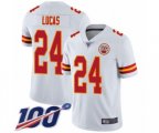 Kansas City Chiefs #24 Jordan Lucas White Vapor Untouchable Limited Player 100th Season Football Jersey