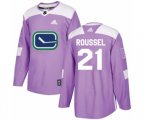 Vancouver Canucks #21 Antoine Roussel Authentic Purple Fights Cancer Practice NHL Jersey