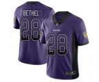 Baltimore Ravens #28 Justin Bethel Limited Purple Rush Drift Fashion Football Jersey