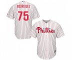 Philadelphia Phillies #75 Francisco Rodriguez Replica White Red Strip Home Cool Base Baseball Jersey