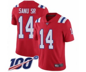 New England Patriots #14 Mohamed Sanu Sr Red Alternate Vapor Untouchable Limited Player 100th Season Football Jersey