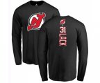 New Jersey Devils #31 Eddie Lack Black Backer Long Sleeve T-Shirt