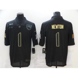New England Patriots #1 Cam Newton Black Nike 2020 Salute To Service Limited Jersey