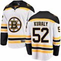 Boston Bruins #52 Sean Kuraly Authentic White Away Fanatics Branded Breakaway NHL Jersey