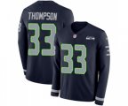 Seattle Seahawks #33 Tedric Thompson Limited Navy Blue Therma Long Sleeve Football Jersey