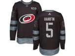 Carolina Hurricanes #5 Noah Hanifin Black 1917-2017 100th Anniversary Stitched NHL Jersey