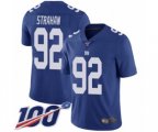New York Giants #92 Michael Strahan Royal Blue Team Color Vapor Untouchable Limited Player 100th Season Football Jersey