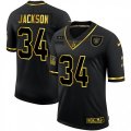 Oakland Raiders #34 Bo Jackson Olive Gold Nike 2020 Salute To Service Limited Jersey