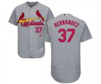 St. Louis Cardinals #37 Keith Hernandez Grey Road Flex Base Authentic Collection Baseball Jersey