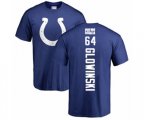 Indianapolis Colts #64 Mark Glowinski Royal Blue Backer T-Shirt