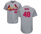 St. Louis Cardinals #48 Harrison Bader Grey Road Flex Base Authentic Collection Baseball Jersey