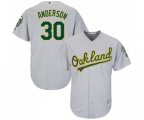 Oakland Athletics #30 Brett Anderson Replica Grey Road Cool Base Baseball Jersey