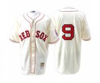 Boston Red Sox #9 Ted Williams Authentic Cream Throwback Baseball Jersey