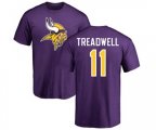 Minnesota Vikings #11 Laquon Treadwell Purple Name & Number Logo T-Shirt