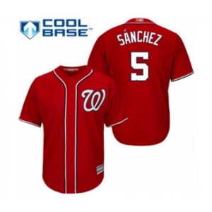 Washington Nationals #5 Adrian Sanchez Authentic Red Alternate 1 Cool Base Baseball Player Jersey