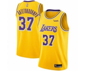Los Angeles Lakers #37 Kostas Antetokounmpo Swingman Gold Basketball Jersey - Icon Edition