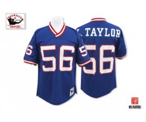 New York Giants #56 Lawrence Taylor Blue Authentic Throwback Football Jersey