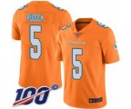 Miami Dolphins #5 Jake Rudock Limited Orange Rush Vapor Untouchable 100th Season Football Jersey