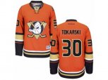 Reebok Anaheim Ducks #30 Dustin Tokarski Authentic Orange Third NHL Jersey