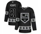 Los Angeles Kings #21 Mario Kempe Black Authentic Team Logo Fashion Stitched Hockey Jersey