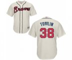 Atlanta Braves #38 Josh Tomlin Replica Cream Alternate 2 Cool Base Baseball Jersey