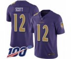 Baltimore Ravens #12 Jaleel Scott Limited Purple Rush Vapor Untouchable 100th Season Football Jersey