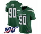 New York Jets #90 Dennis Byrd Green Team Color Vapor Untouchable Limited Player 100th Season Football Jersey